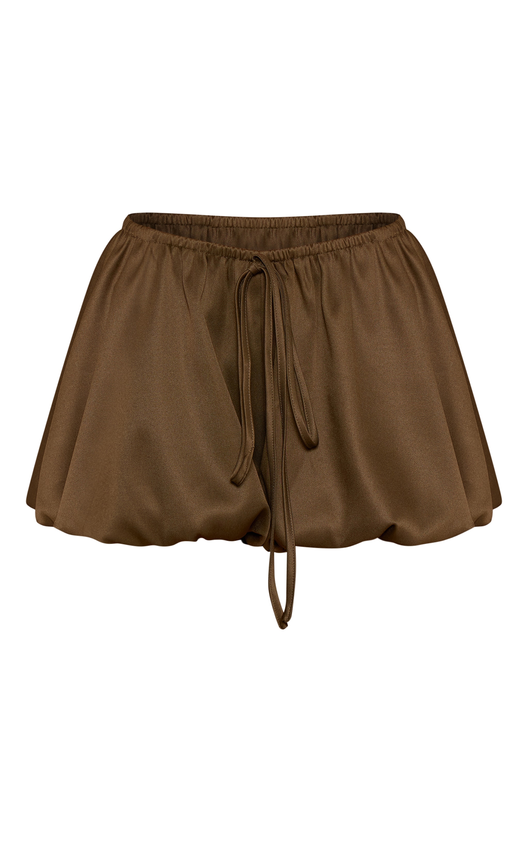 Khaki Woven Puffball Drawstring Shorts image 6