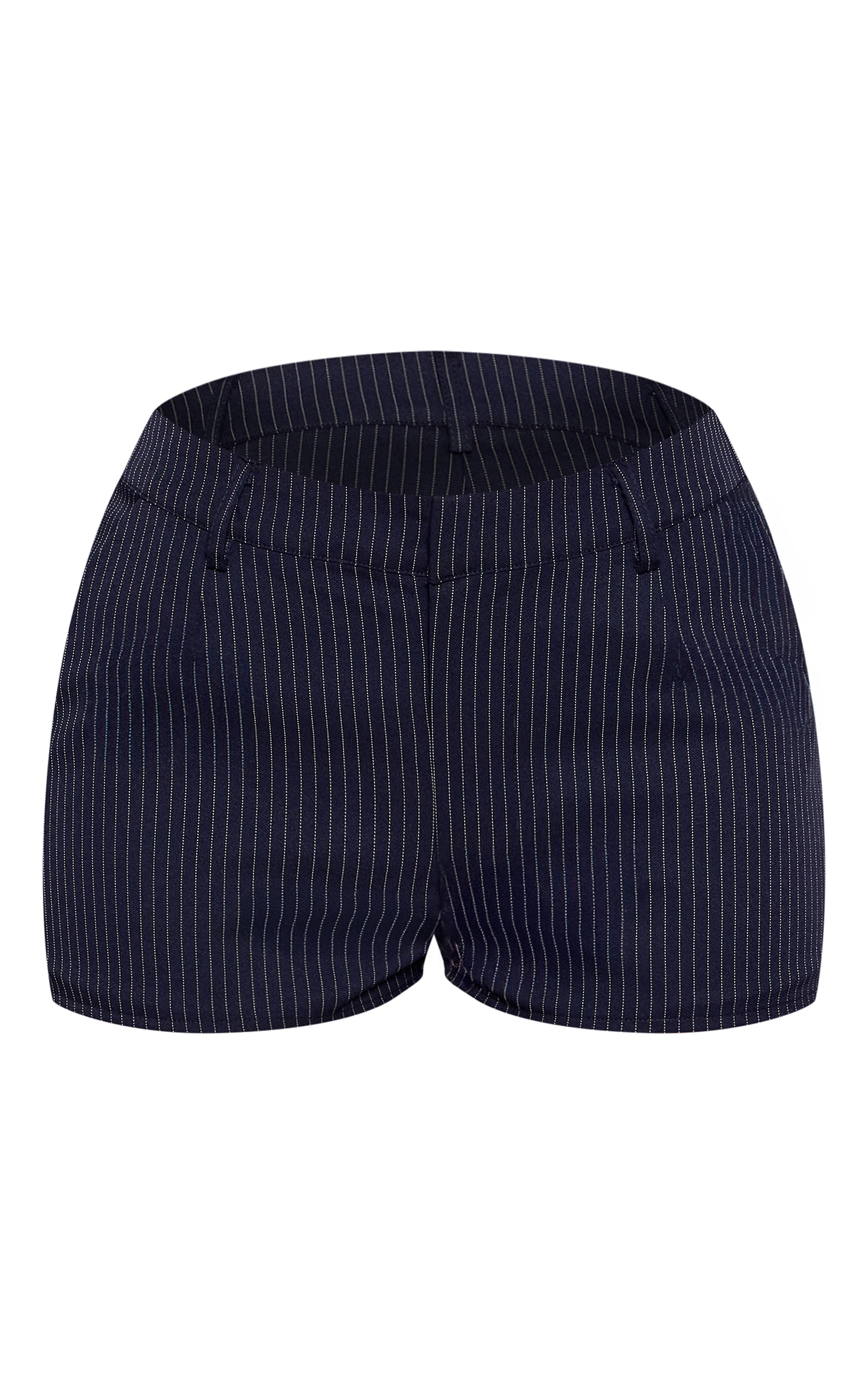 Petite Navy Pinstripe Tailored Mini Shorts image 6