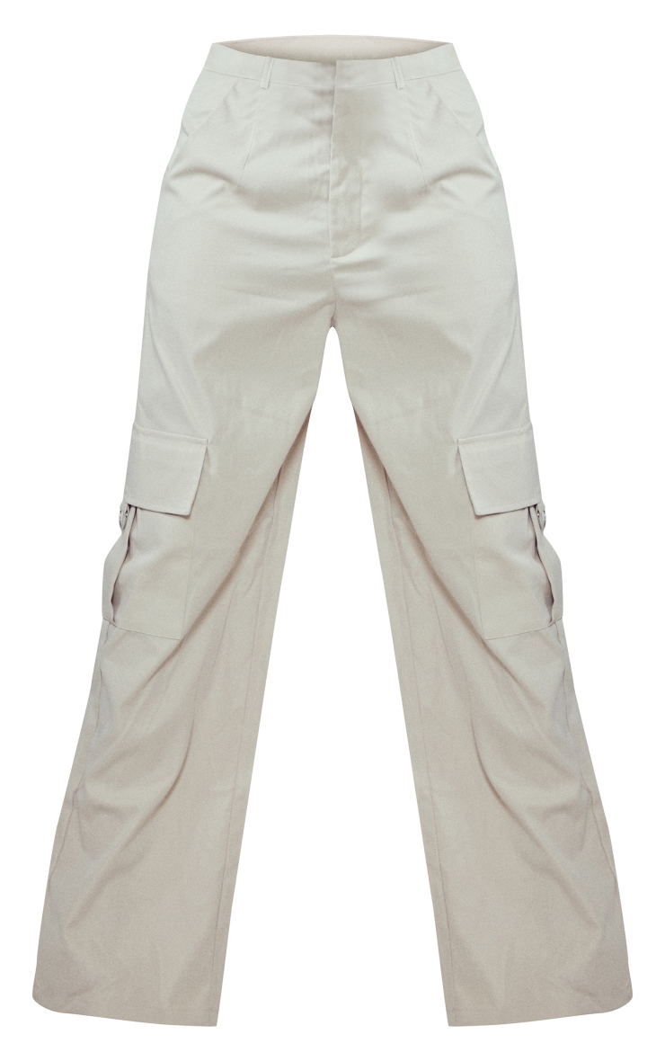 Cream Buckle Detail Wide Leg Cargos image 5