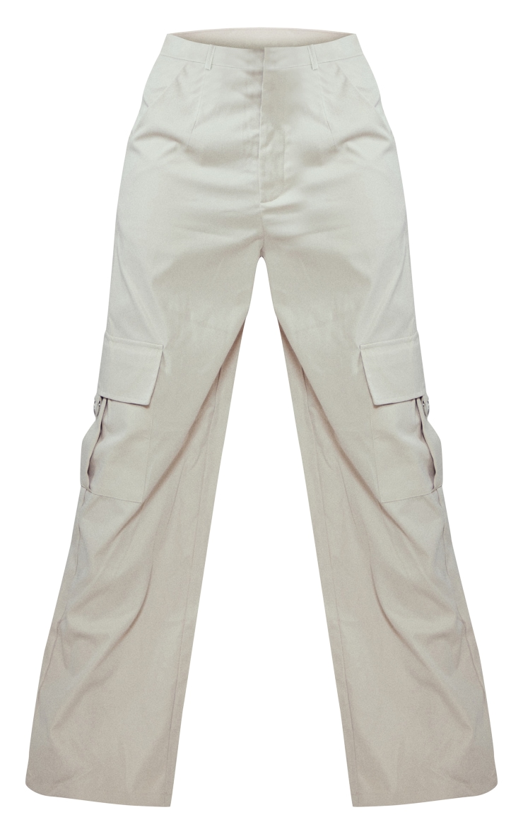 Pantalon cargo large crème à boucle image 5