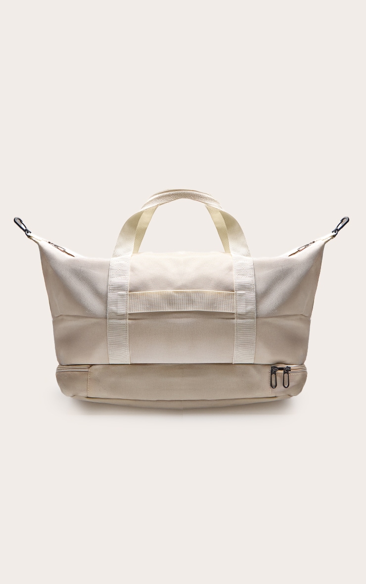 Cream PrettyLittleThing Travel Duffle Bag image 3