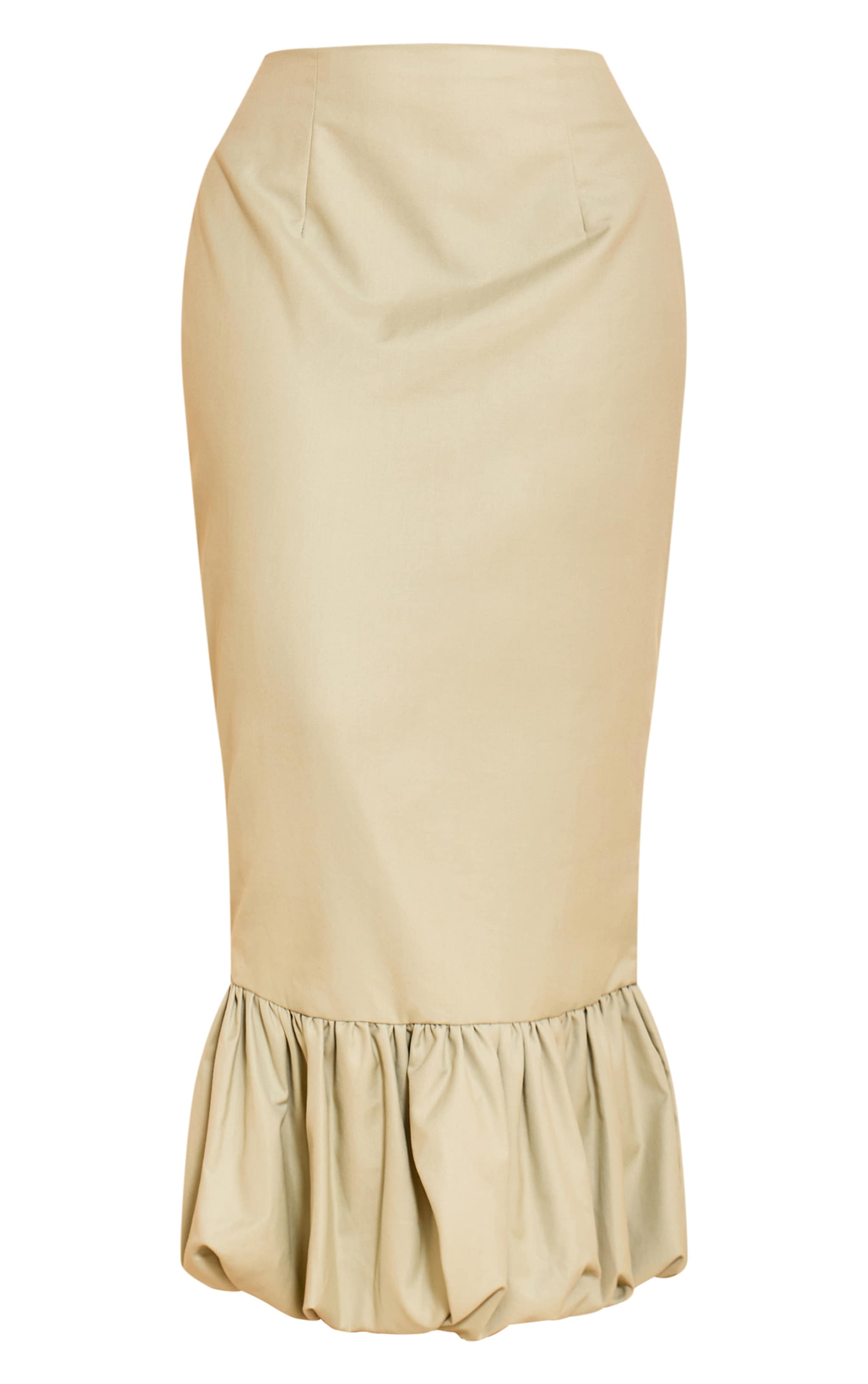 Shape Pale Lime Woven Dropped Hem Puffball Maxi Skirt image 5