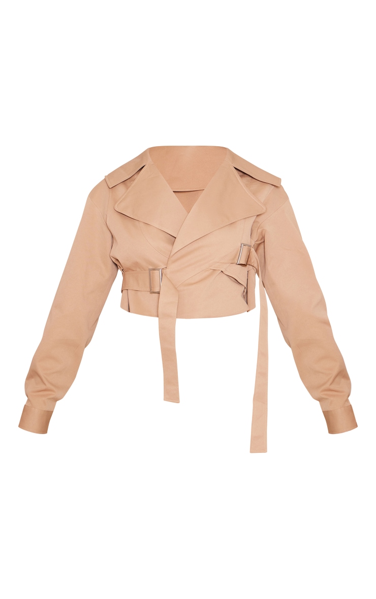 Camel Cropped Trench Belted Jacket image 5