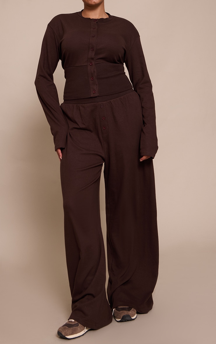 Plus Pantalon large très doux marron foncé image 2