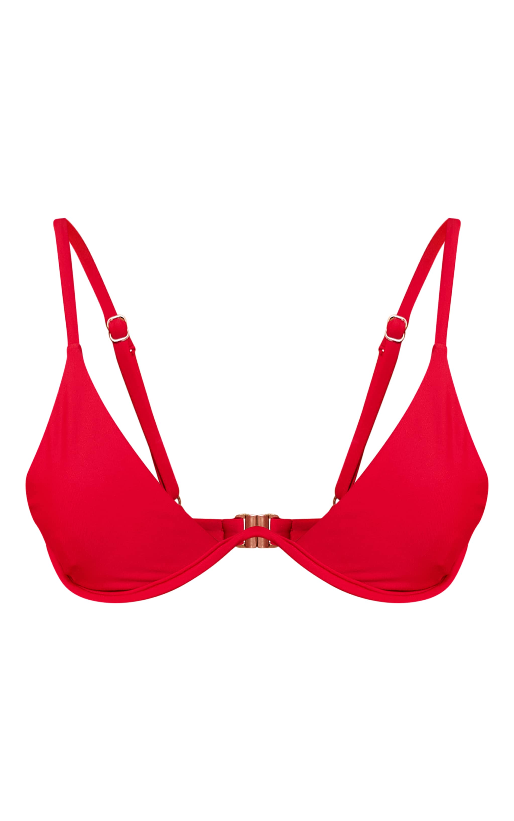 Deep Red Underwired High Apex Bikini Top image 5