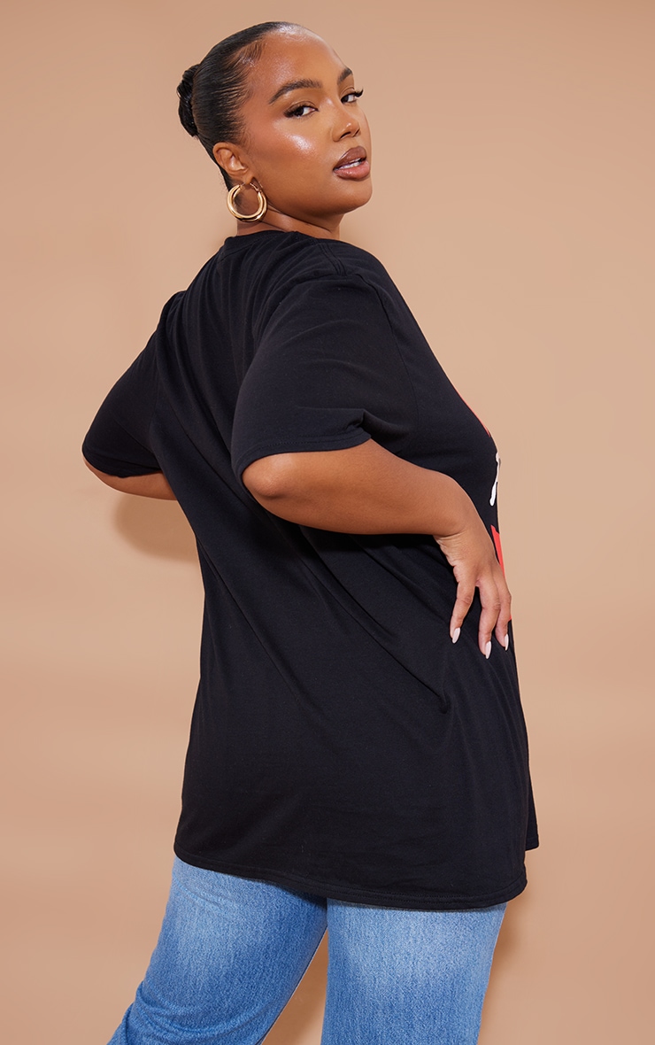 Plus Black Femmina Print T-shirt image 2