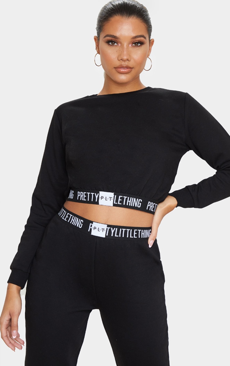 PRETTYLITTLETHING Black Lounge Sweatshirt