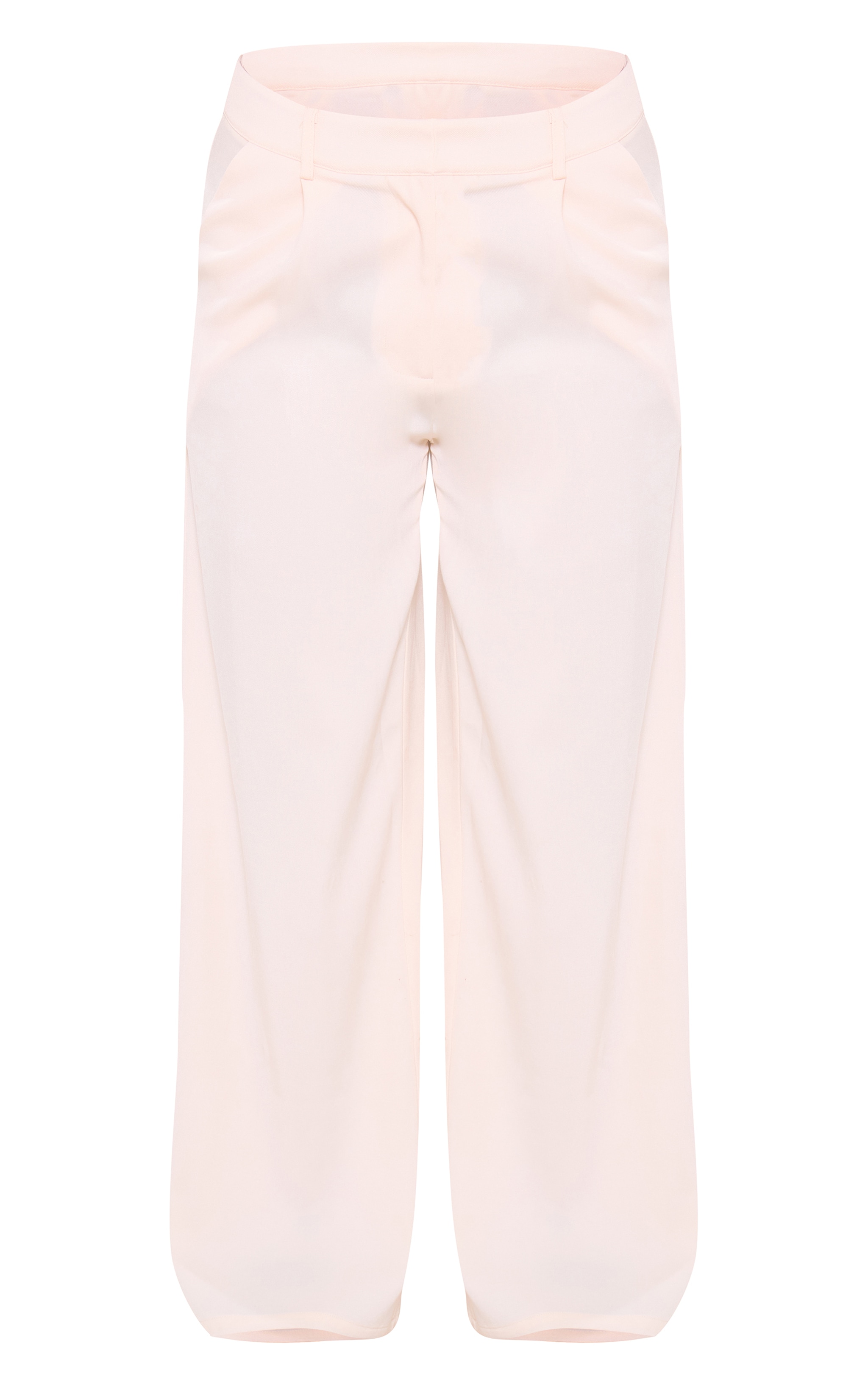 Premium Cream Pleat Front Straight Leg Tailored Trousers image 5