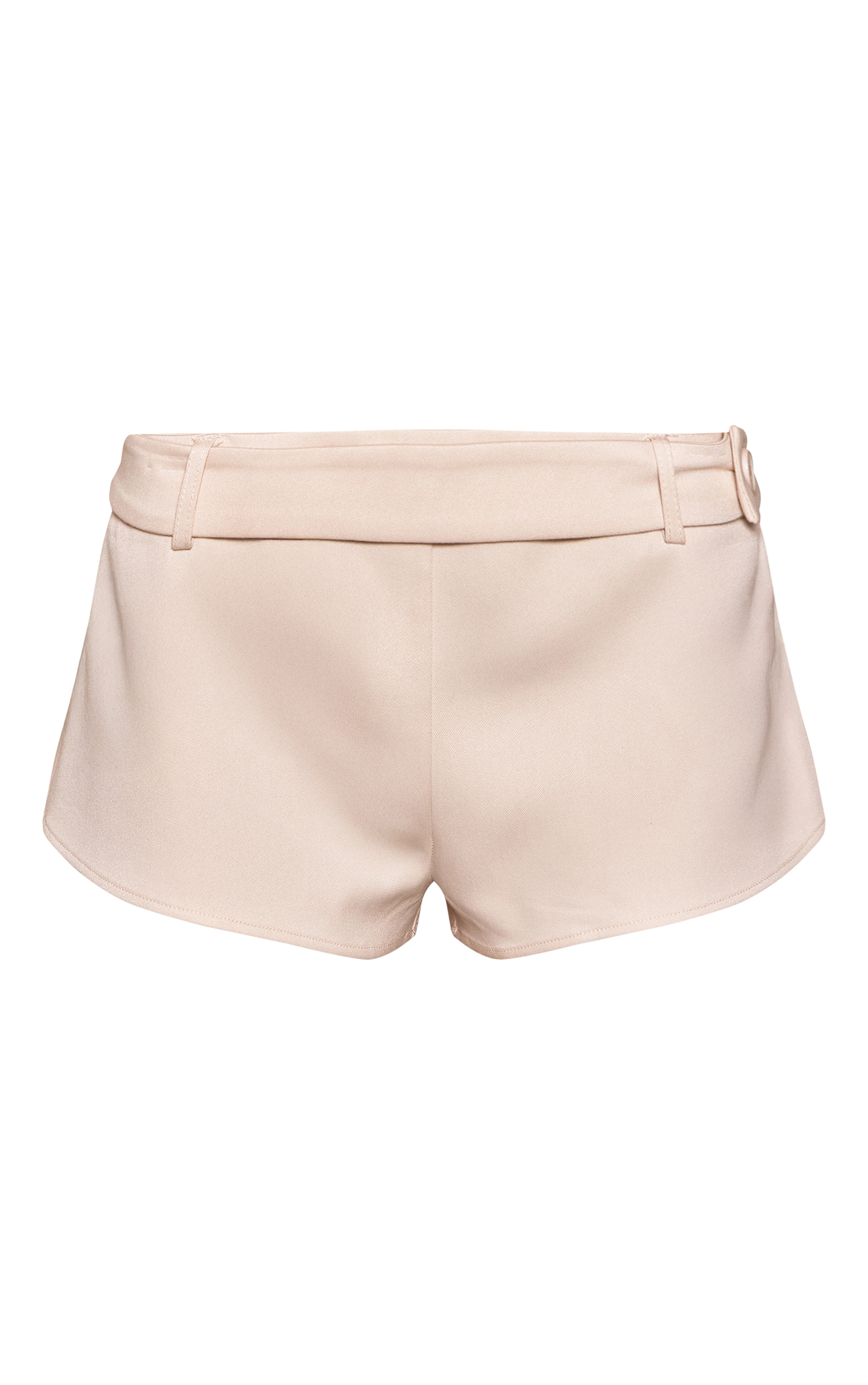 Cream Low Waist Button Detail Shorts image 6