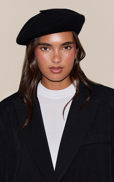 Black Soft Knit Beret