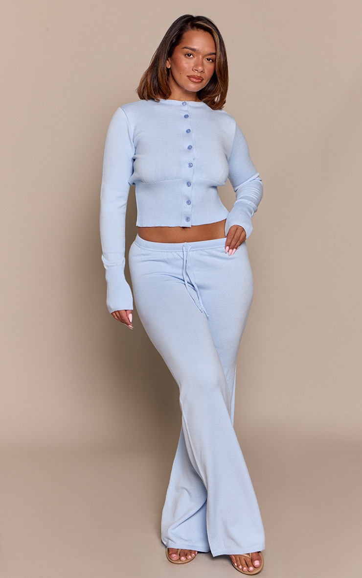 Shape Blue Knitted Tie Waist Trousers