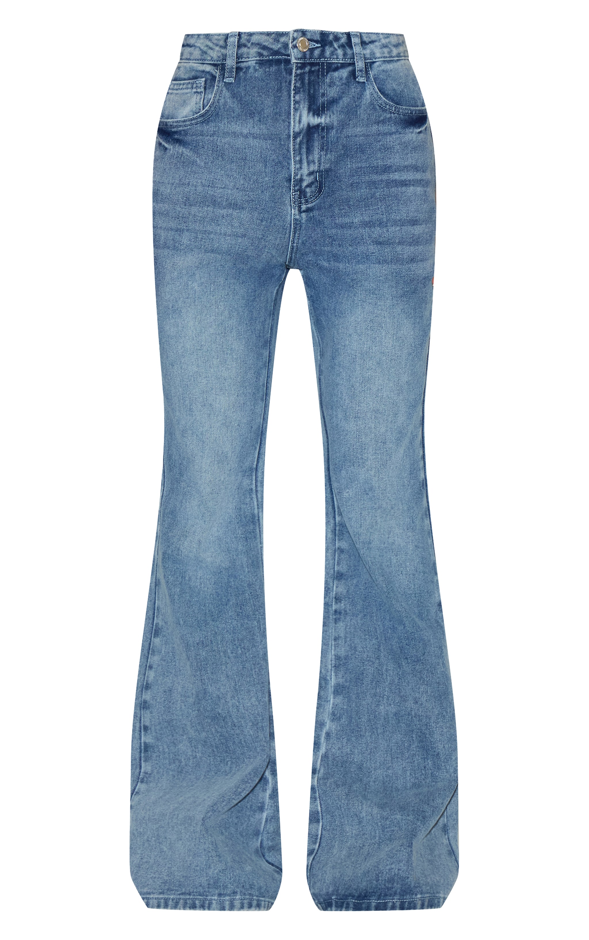 Mid Blue Wash High Waist Extreme Flared Leg Jeans image 5