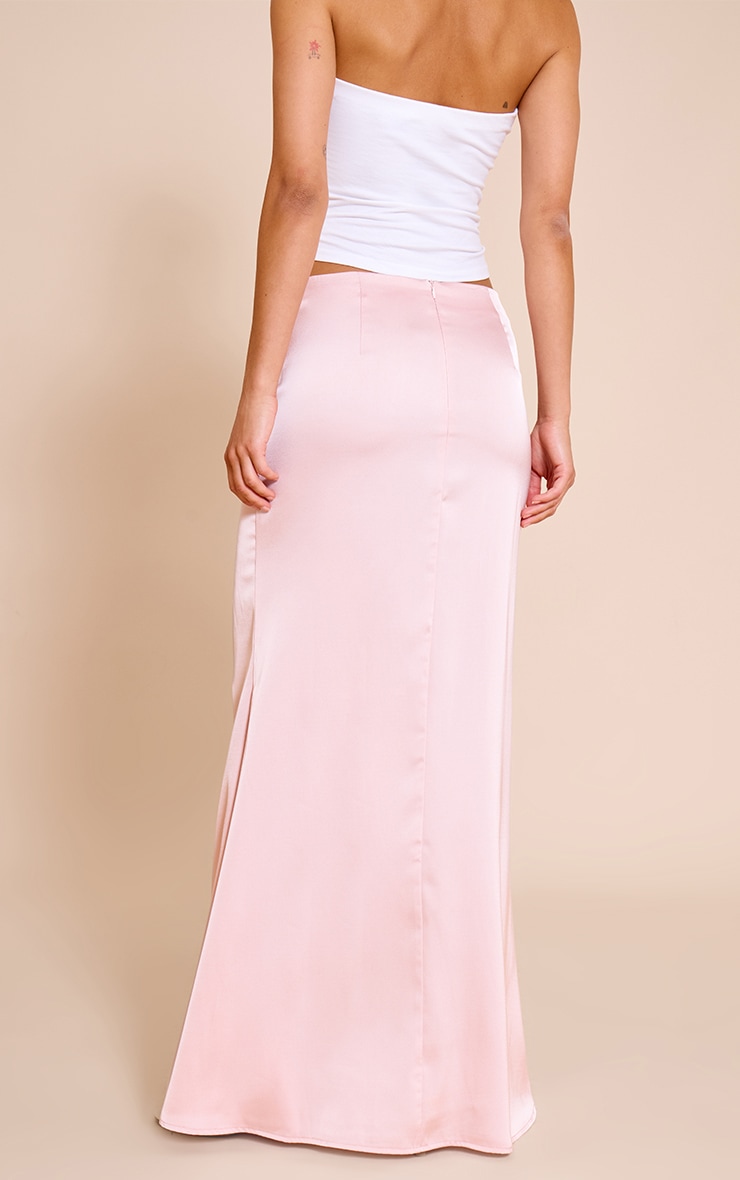 Pink Satin Floaty Maxi Skirt image 3