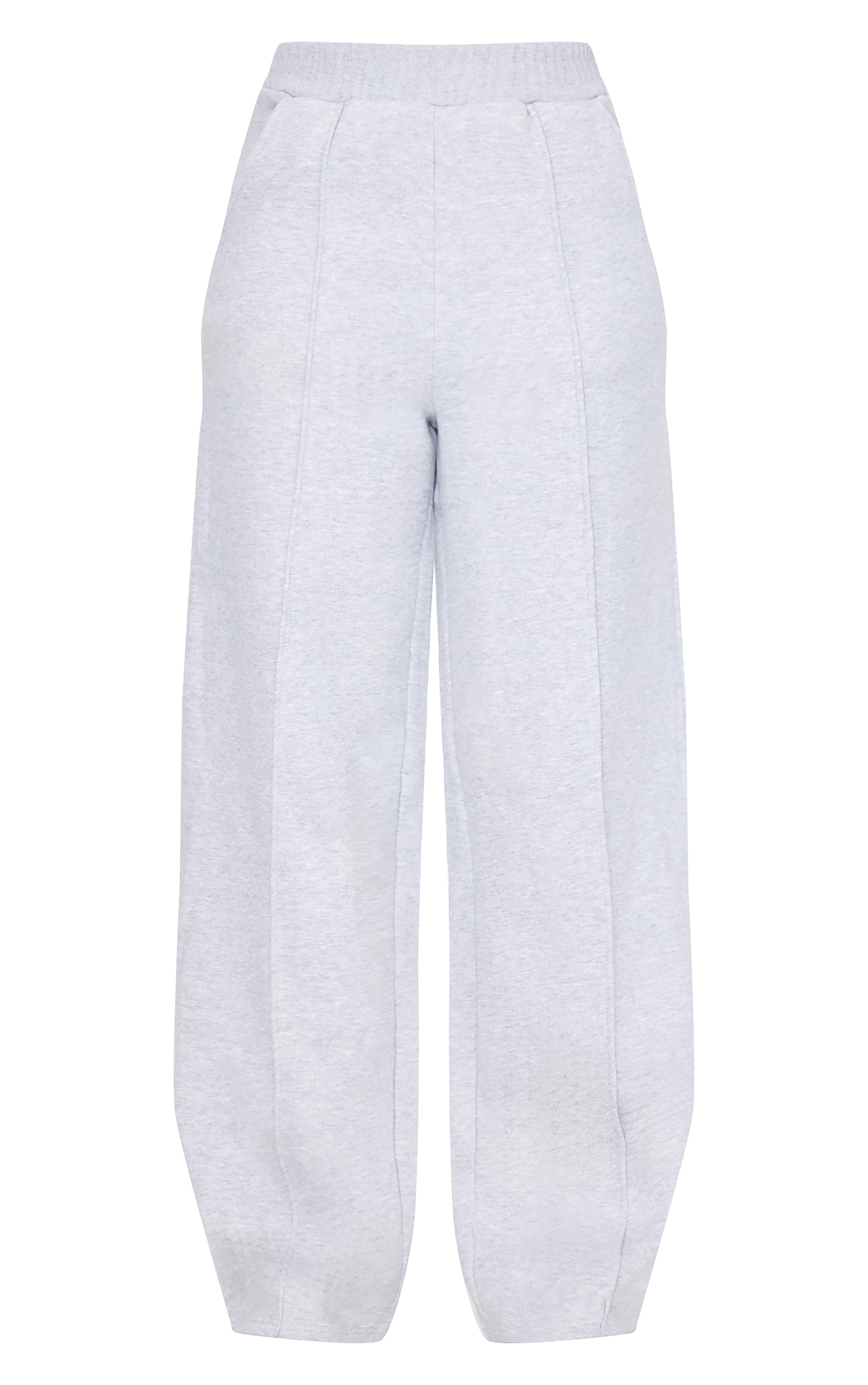 Tall Grey Marl Seam Detail High Waist Wide Leg Track Pants image 5