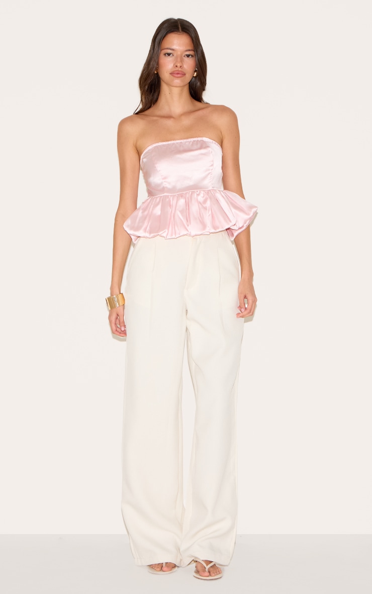 Pink Satin Puffball Top image 3