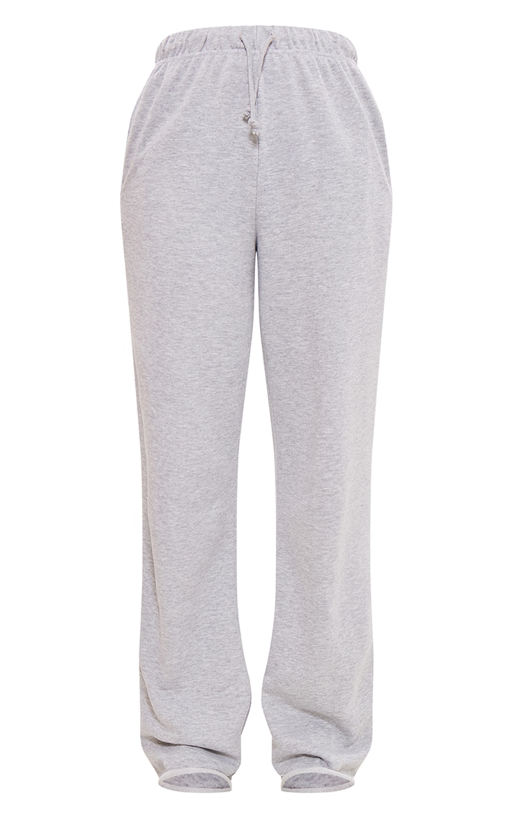 Tall Grey Marl Basic Raw Hem Track Pants image 5