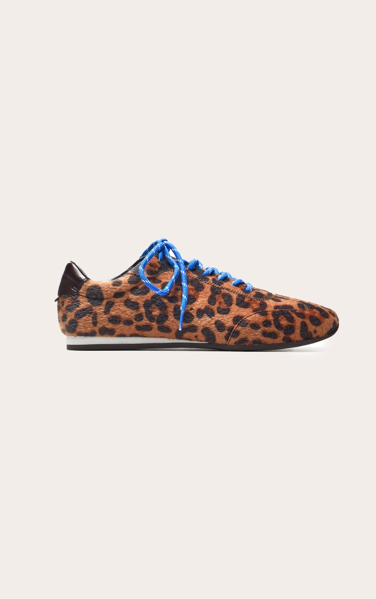 Leopard Pony Hair Contrast Lace Sneakers image 2