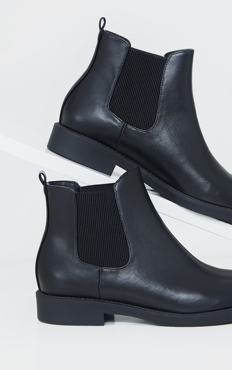 faux leather ankle chelsea booties