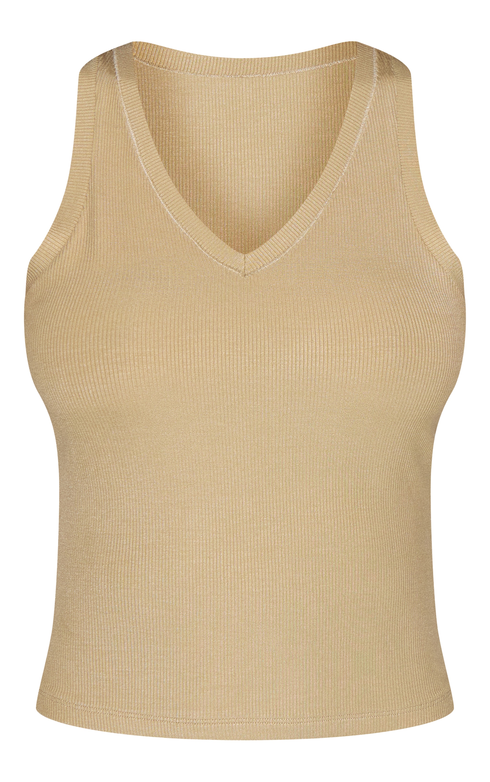 Stone Soft Rib V Neck Vest Top image 5