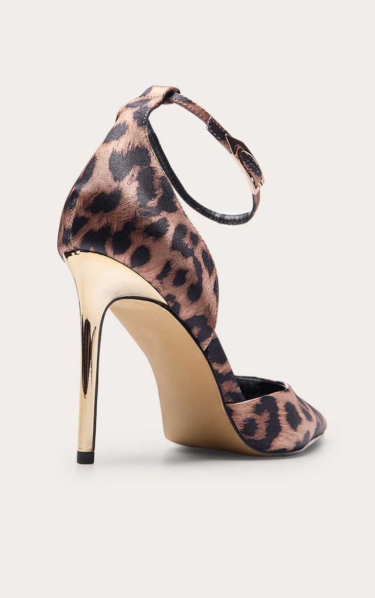 Leopard Print Crinkle PU V Cut Court Heels image 4