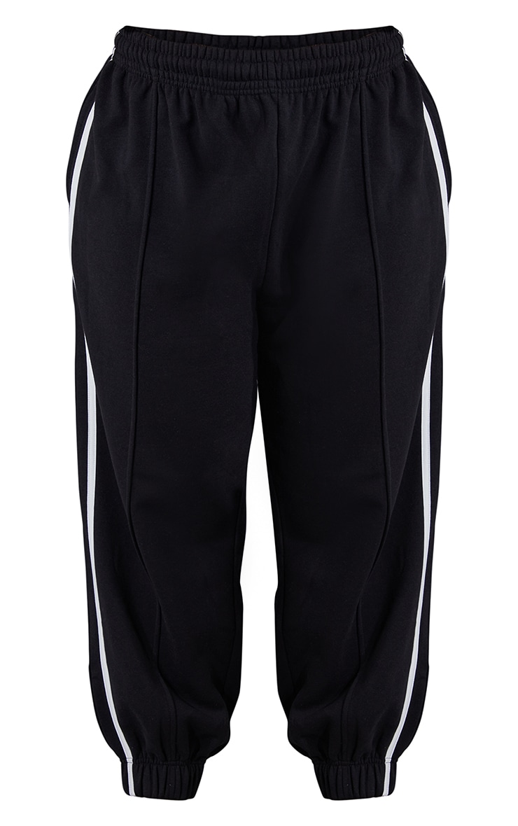 Plus Black Double Stripe Side Sweatpants image 1