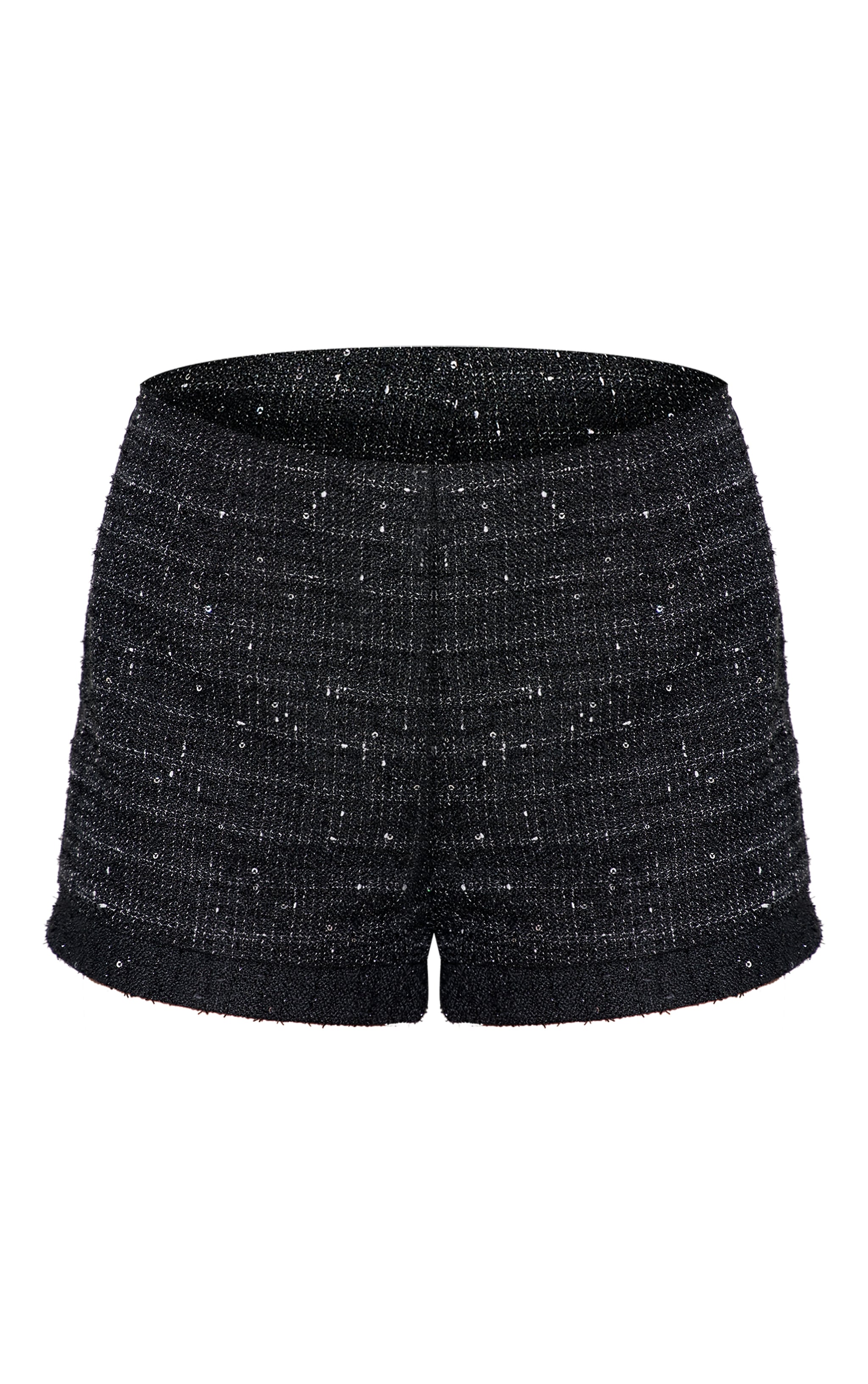 Mini short bouclé noir à sequins image 6