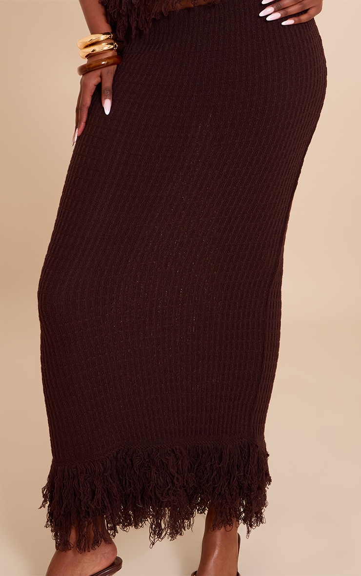 Chocolate Loop Knit Maxi Skirt image 4