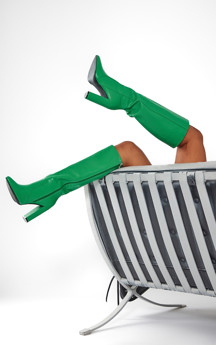 flat black knee high boots uk