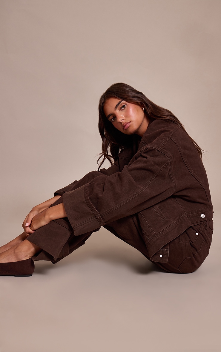 Dark Chocolate Turn Up Hem Jeans image 1