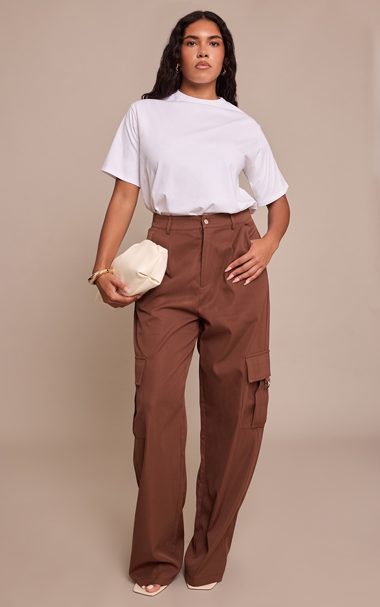 Shape Chocolate Buckle Detail Cargo Wide Leg Pants image 1