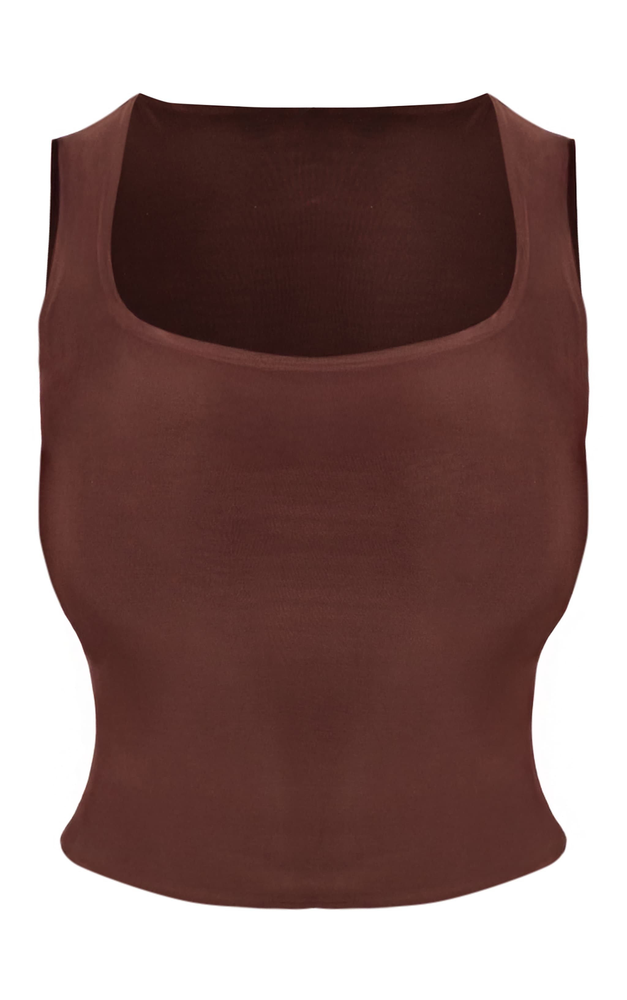 Shape Chocolate Slinky Square Neck Top image 5