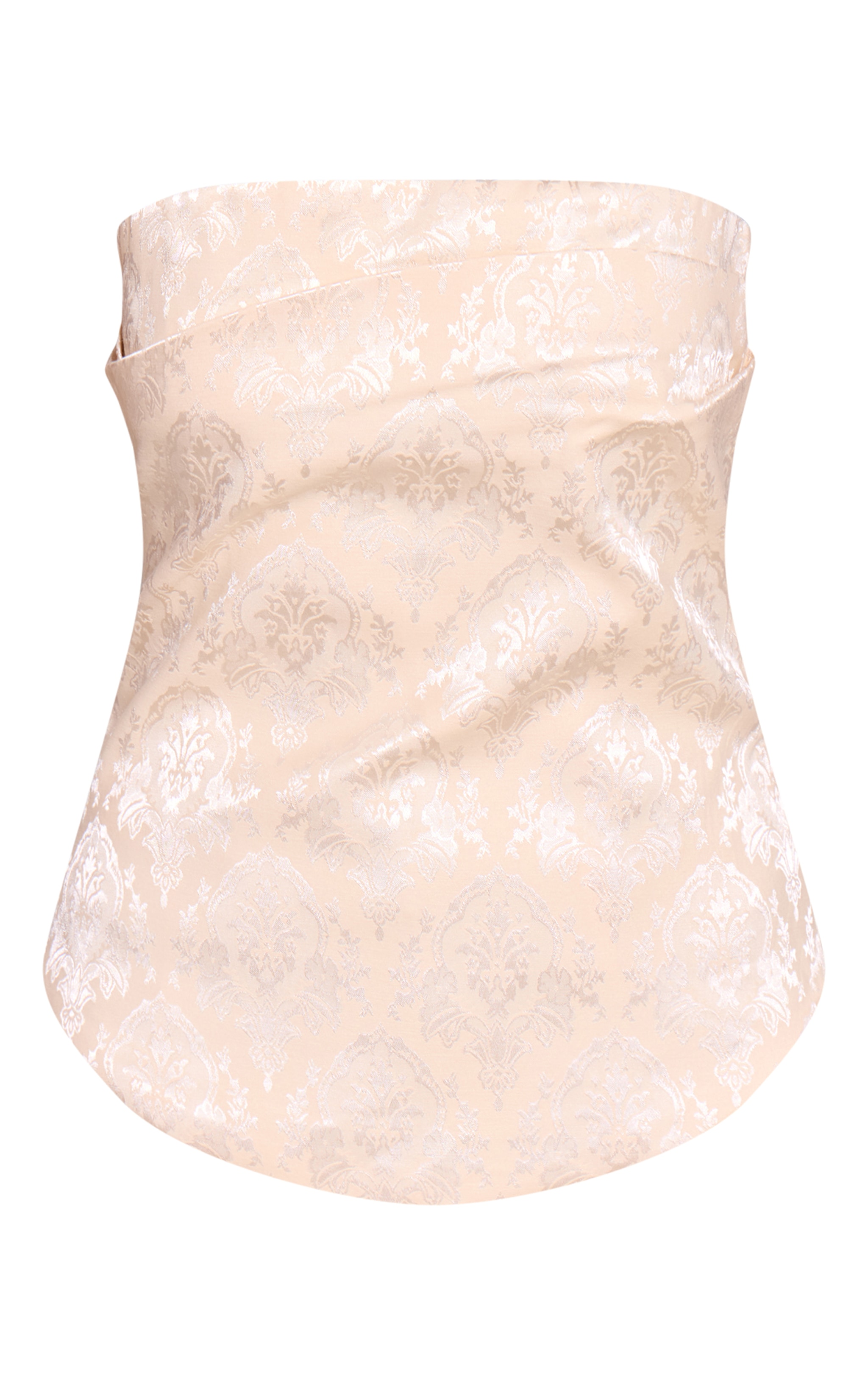 Cream Embroidered Jacquard Corset Top image 5