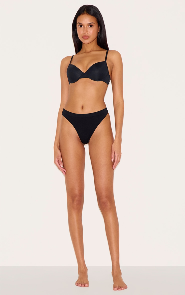 Soutien-gorge T-shirt noir à armatures image 3