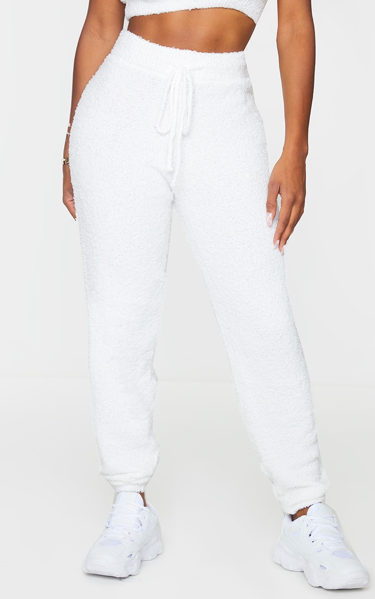 Shape Cream Fluffy Knit Track Pants image 2