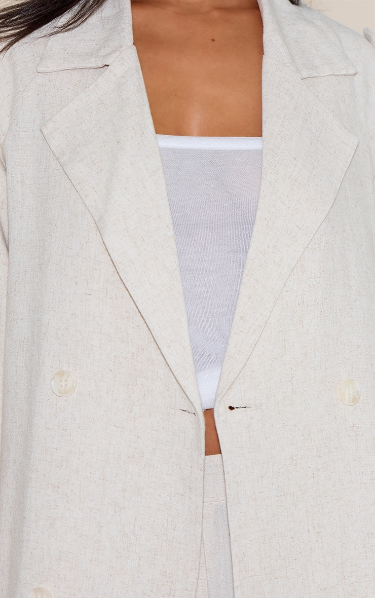 Petite Stone Oversized Linen Look Maxi Trench Coat image 4