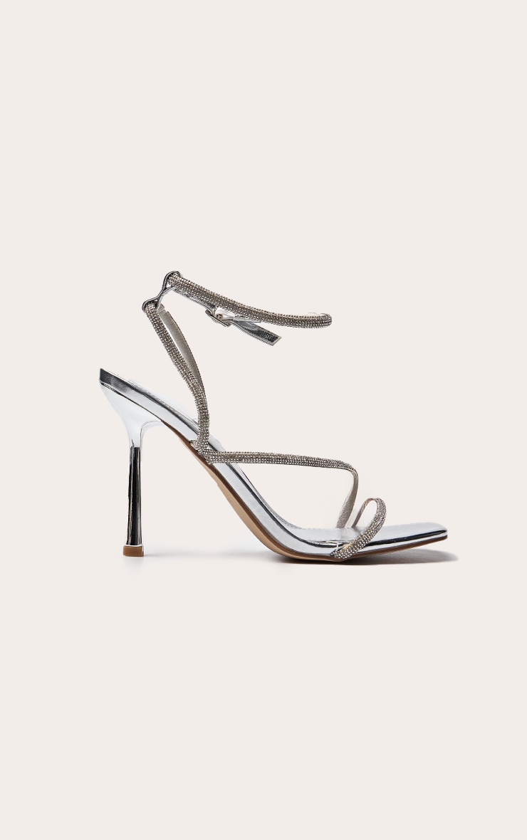 Silver Metallic Hot Fix Heeled Sandal image 1