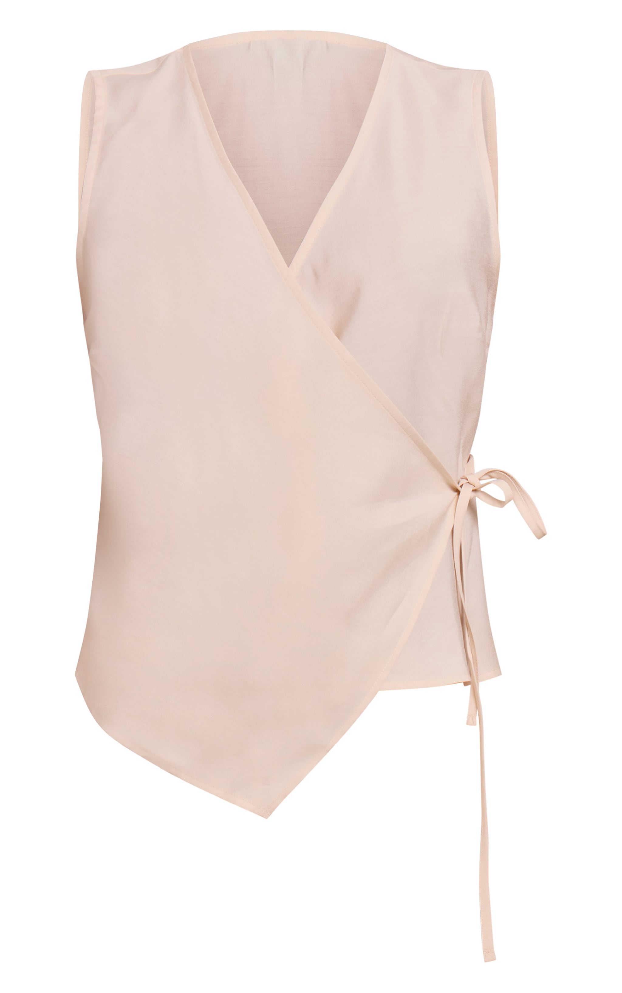  Cream Woven Side Tie Plunge Top image 5