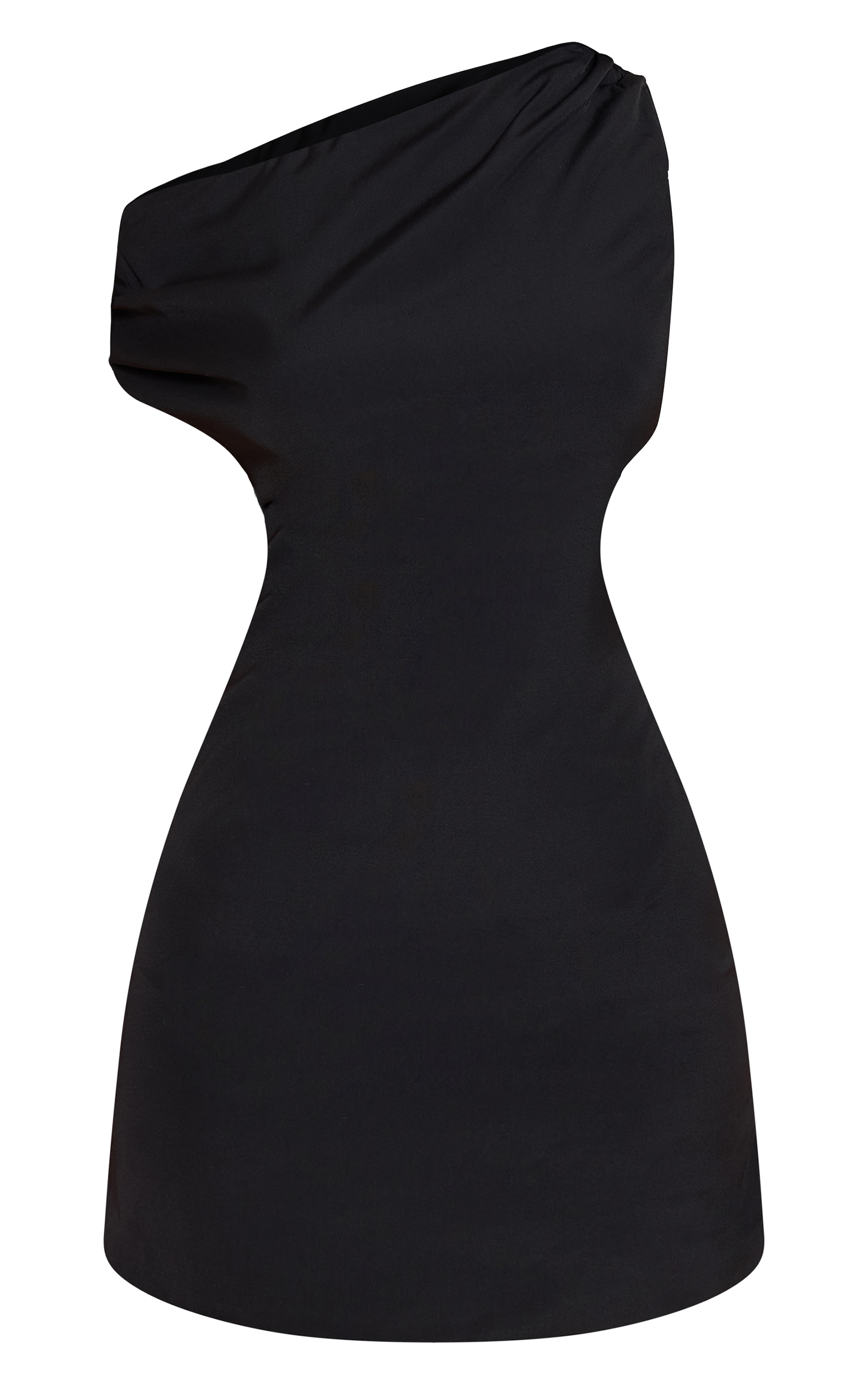 Petite Black Ruched Drape Dress image 5