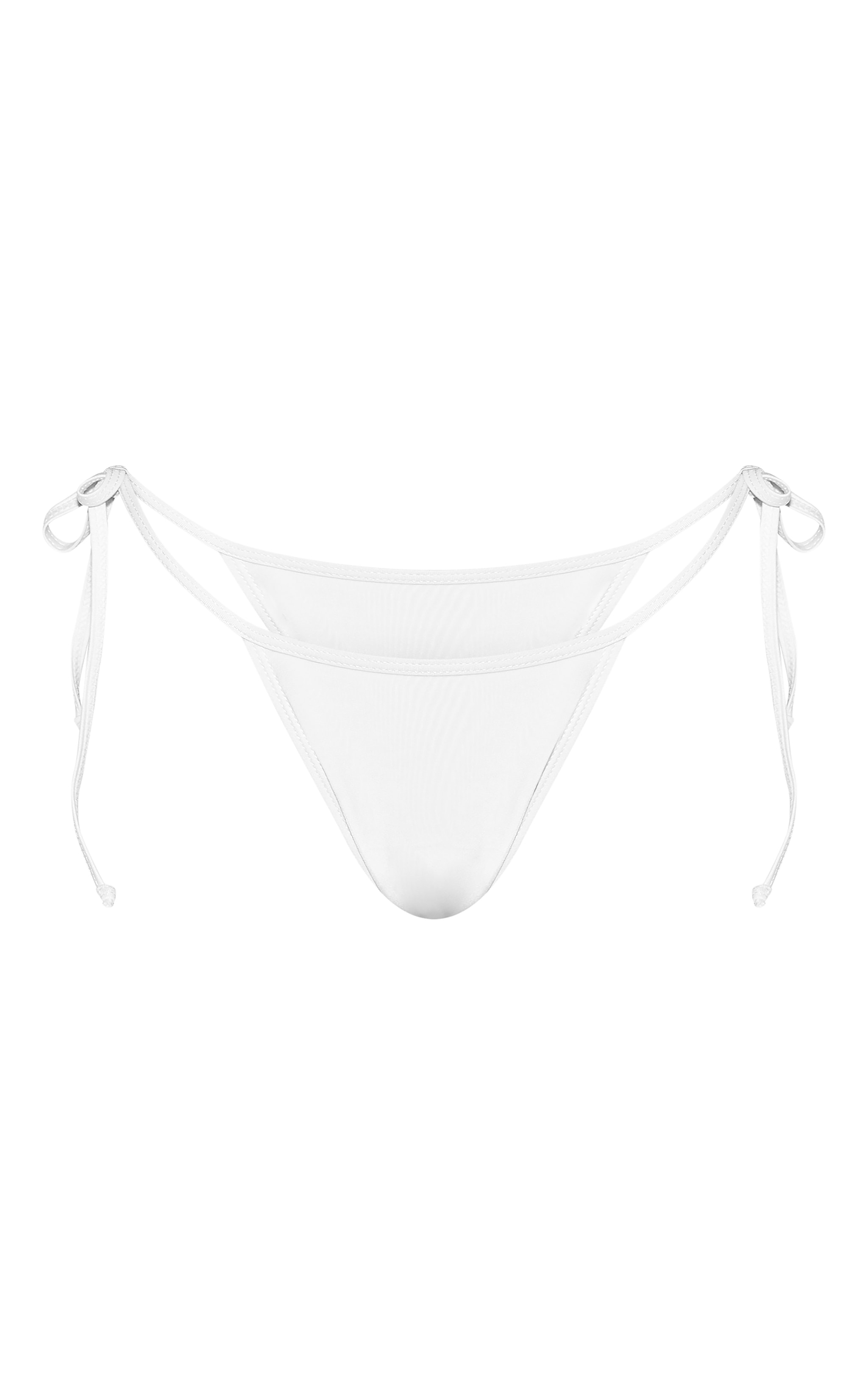 White Mix & Match Tie Side Bikini Bottom image 5