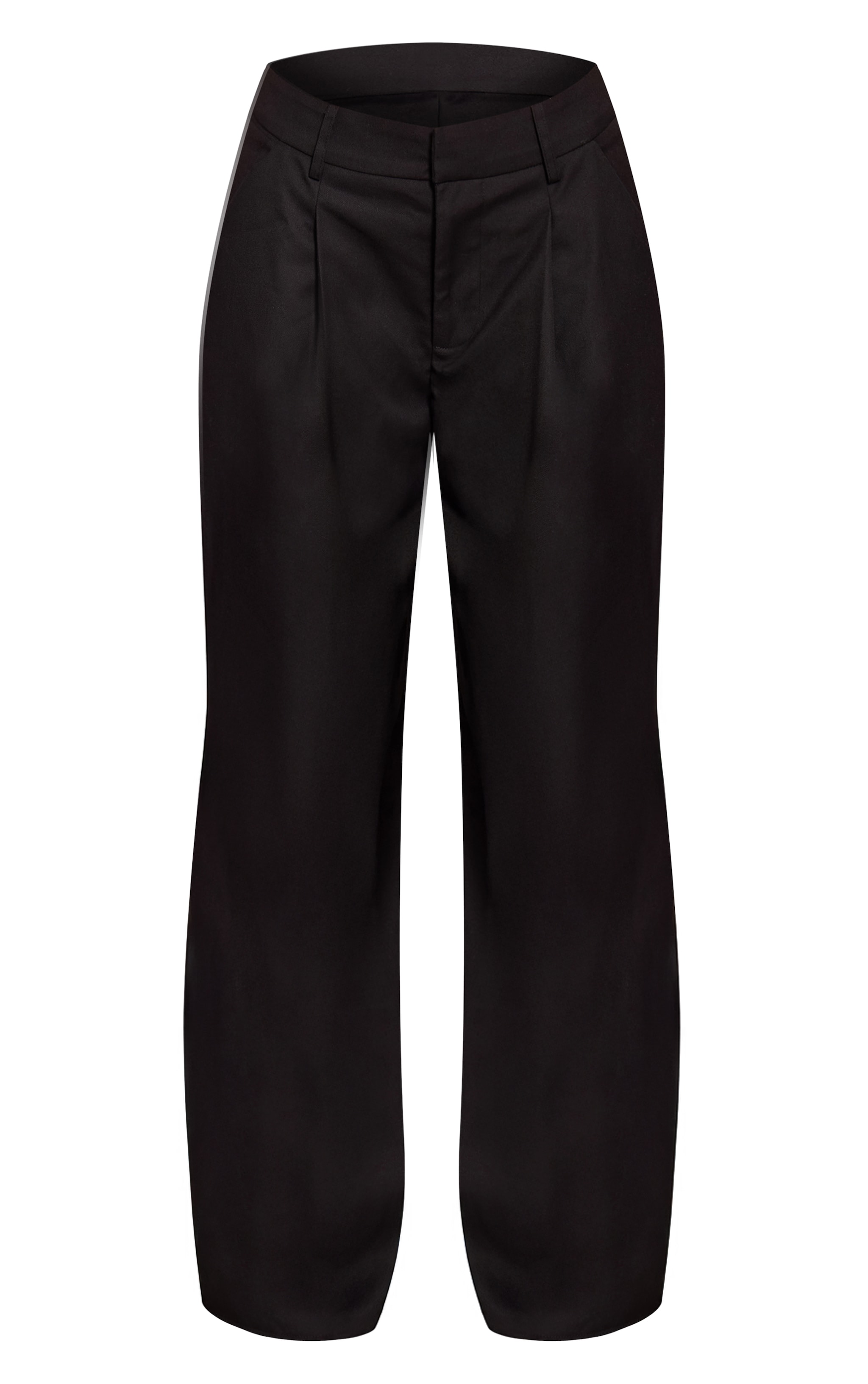 Petite Black Woven Double Pleat Wide Leg Pant image 5