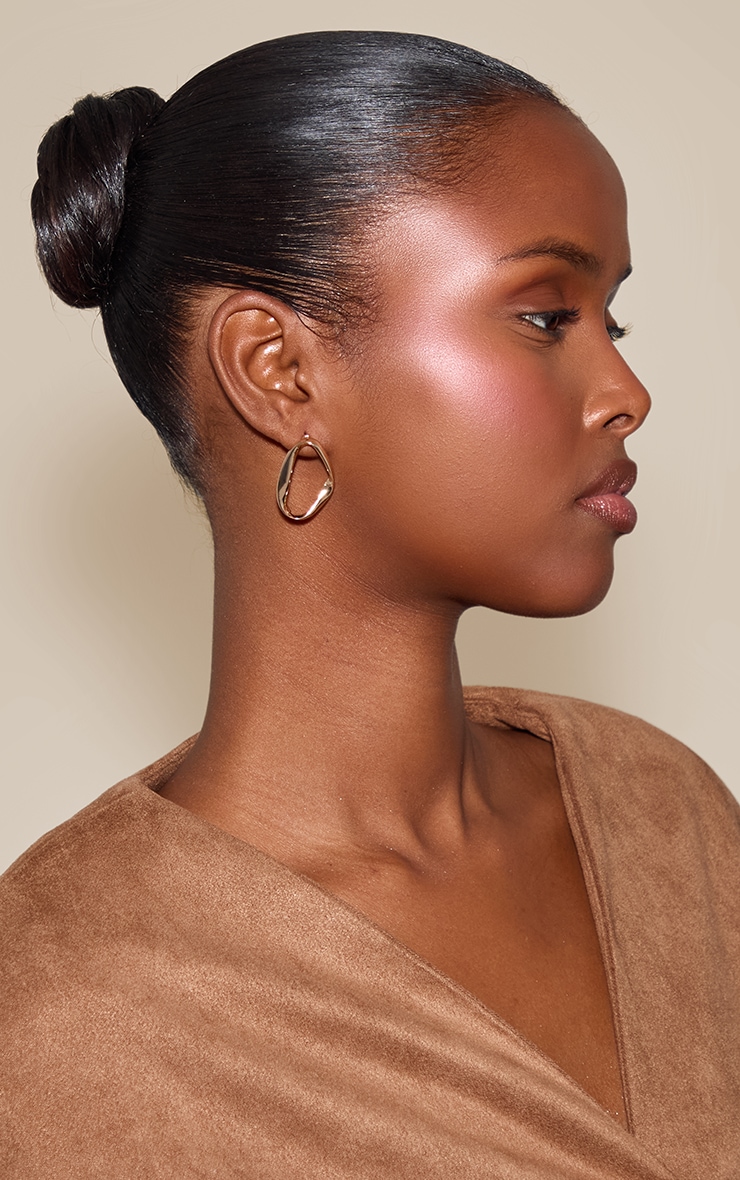 Gold Twisted Abstract Stud Earrings