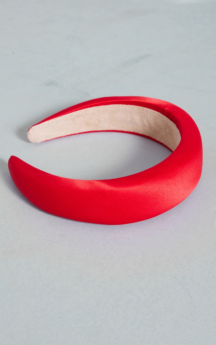 Red Satin Padded Headband image 2