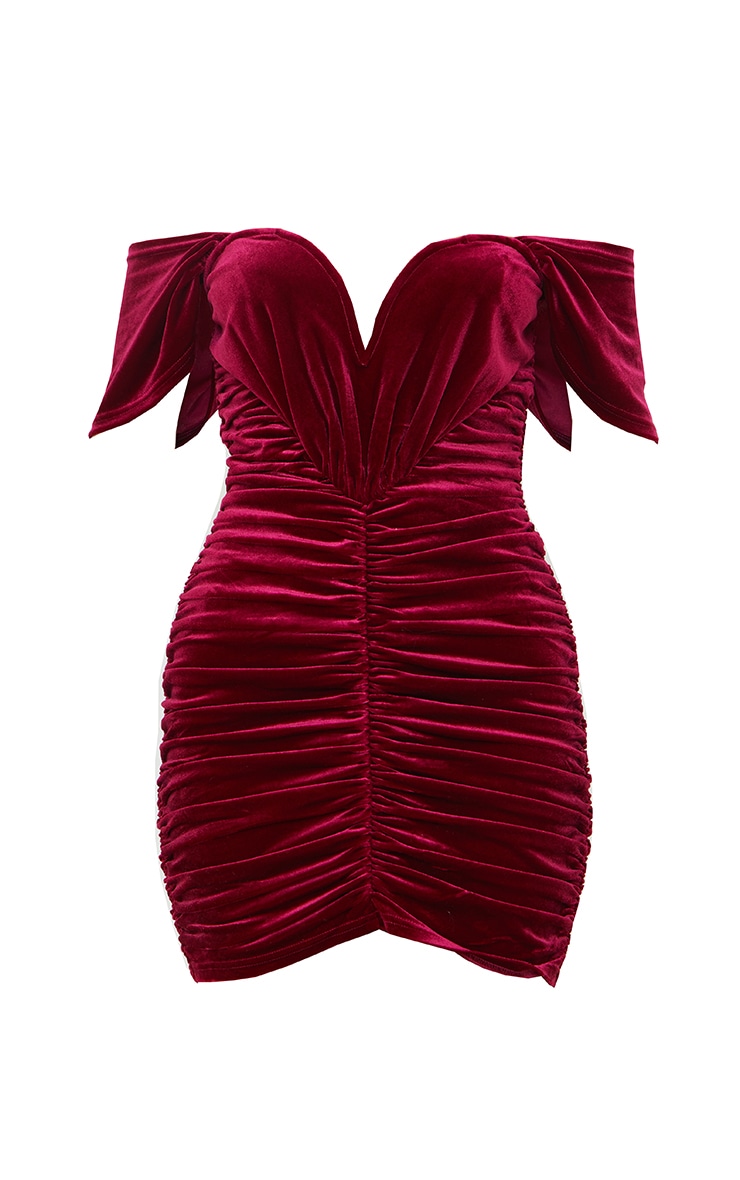Red velvet plunge dress 2025