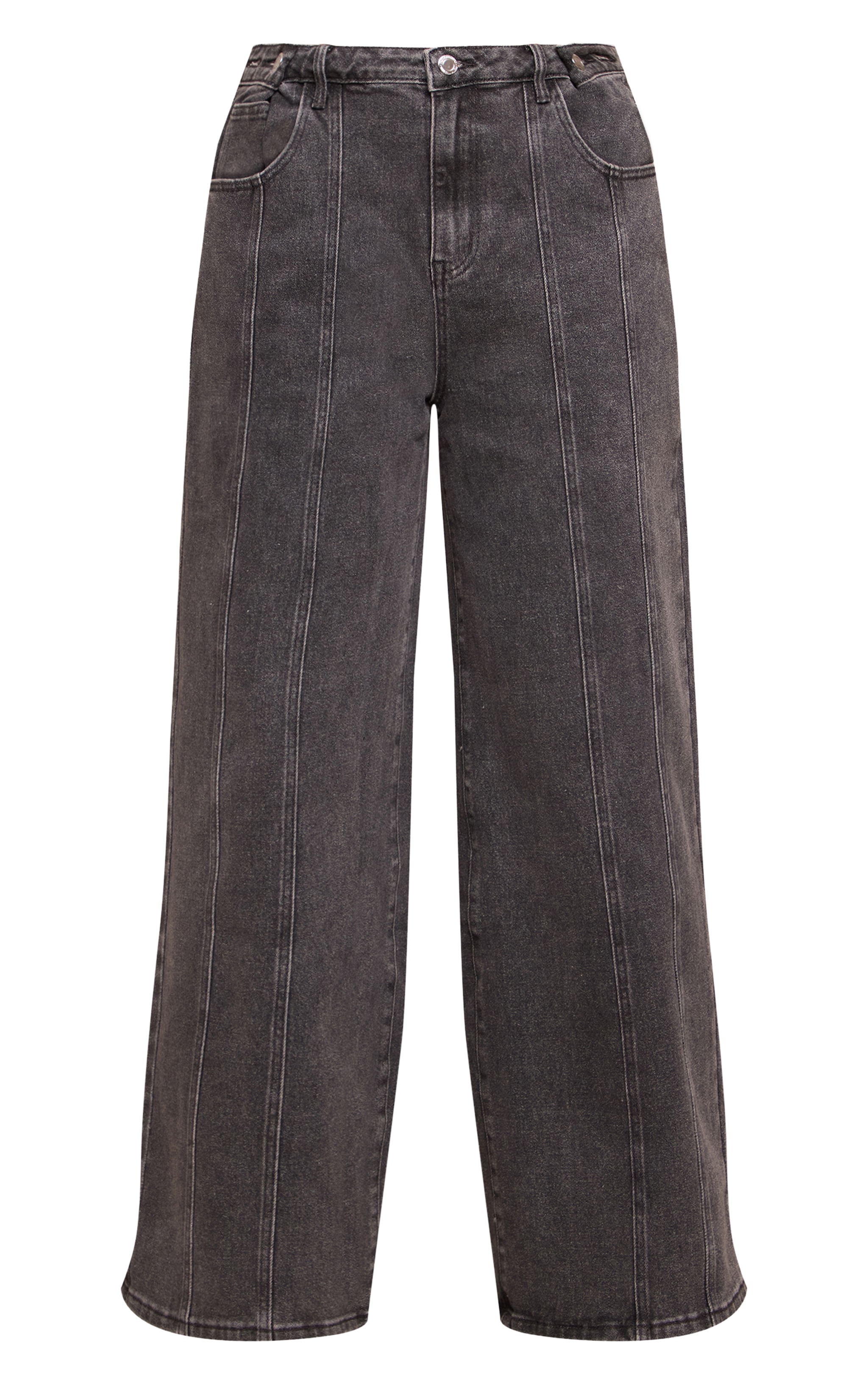 Shape Jean large stretch gris anthracite à taille haute et boutons ajustables image 5