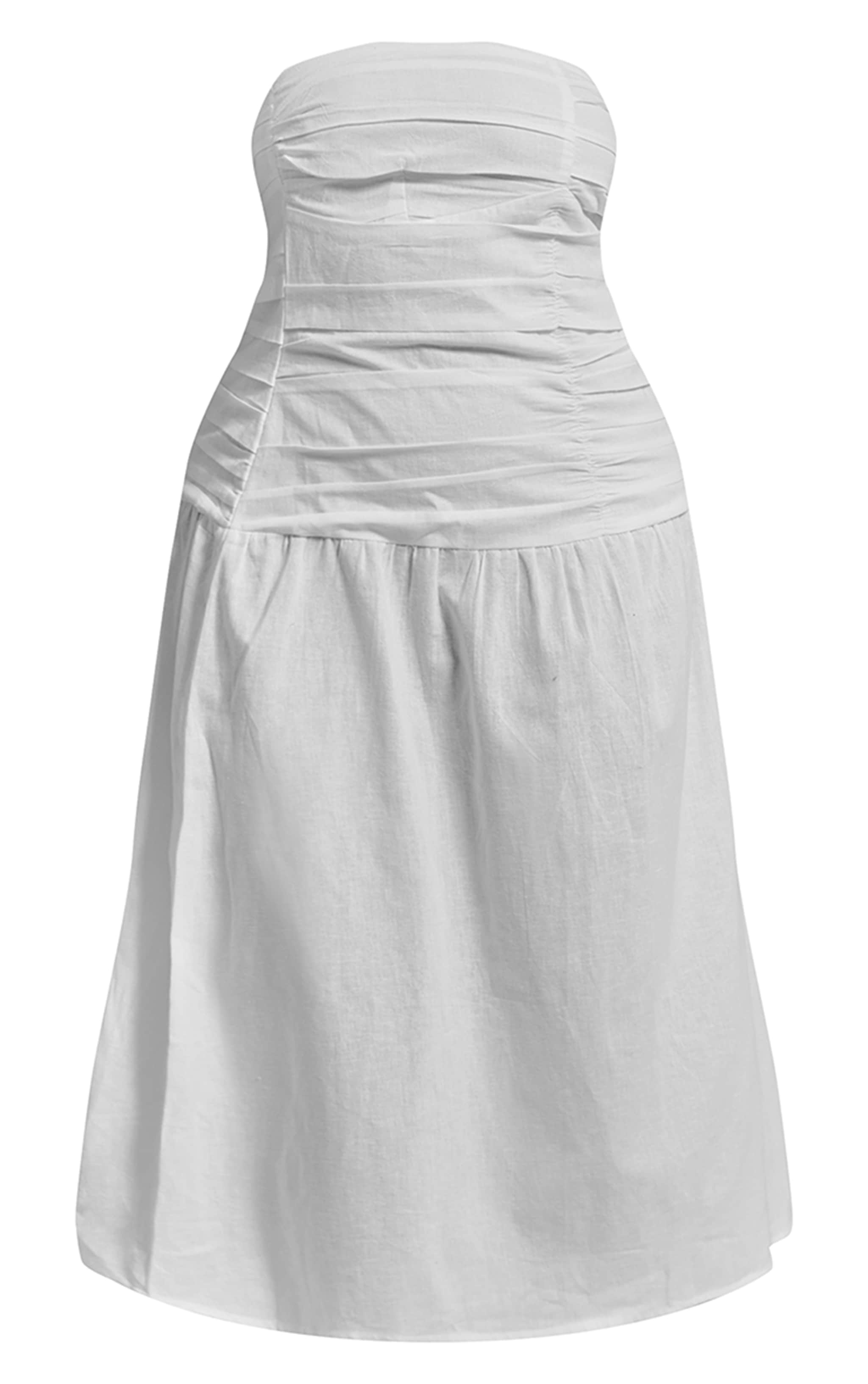 Plus White Trim Detail Ruched Maxi Dress image 5