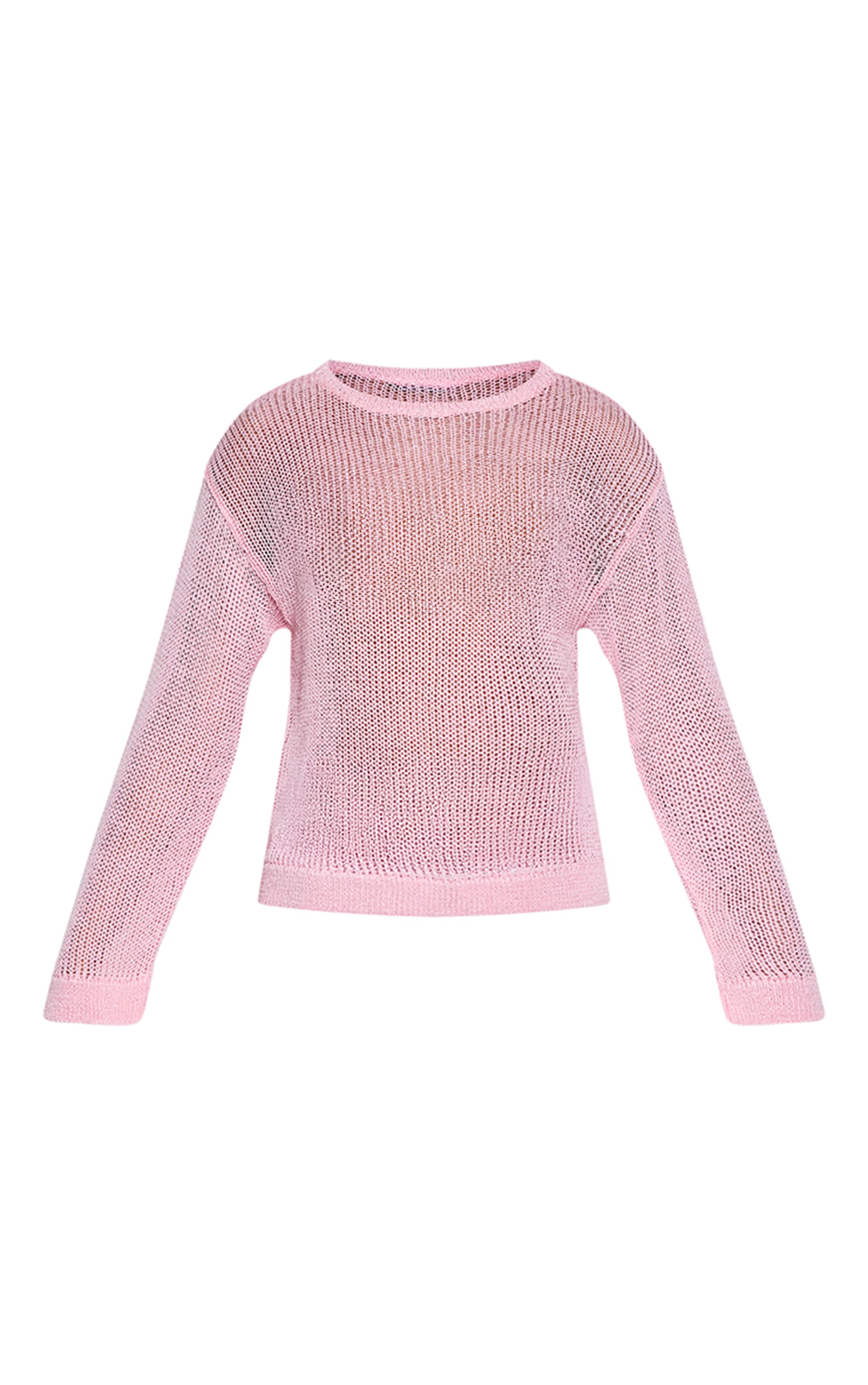 Pink Filagree Knit Slouchy Sweater  image 5