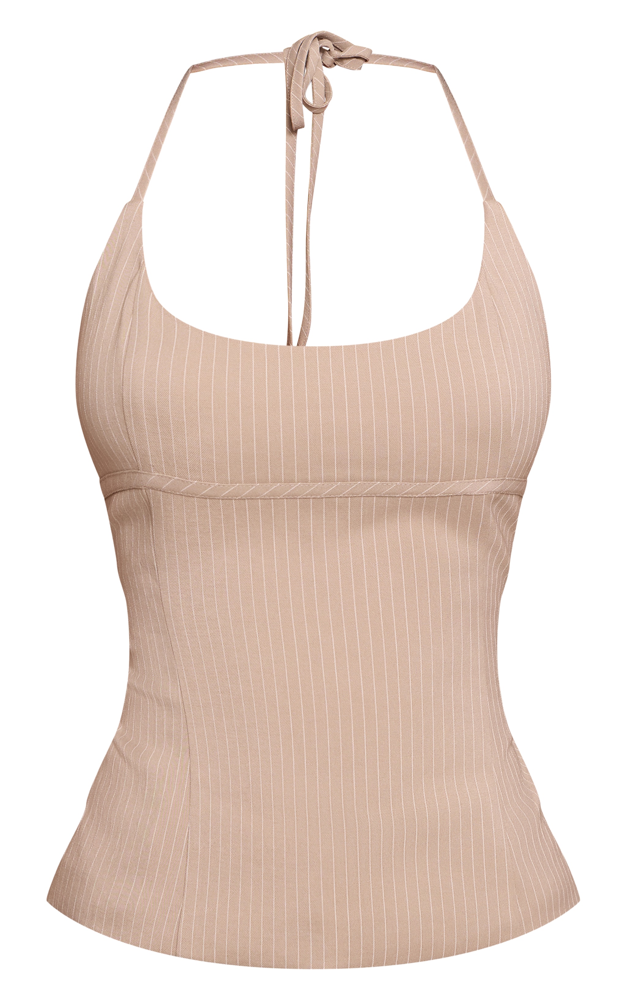 Petite Stone Pinstripe Halterneck Top image 5