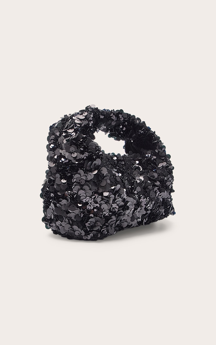 <p>Sac à main noir à sequins<p/> image 3