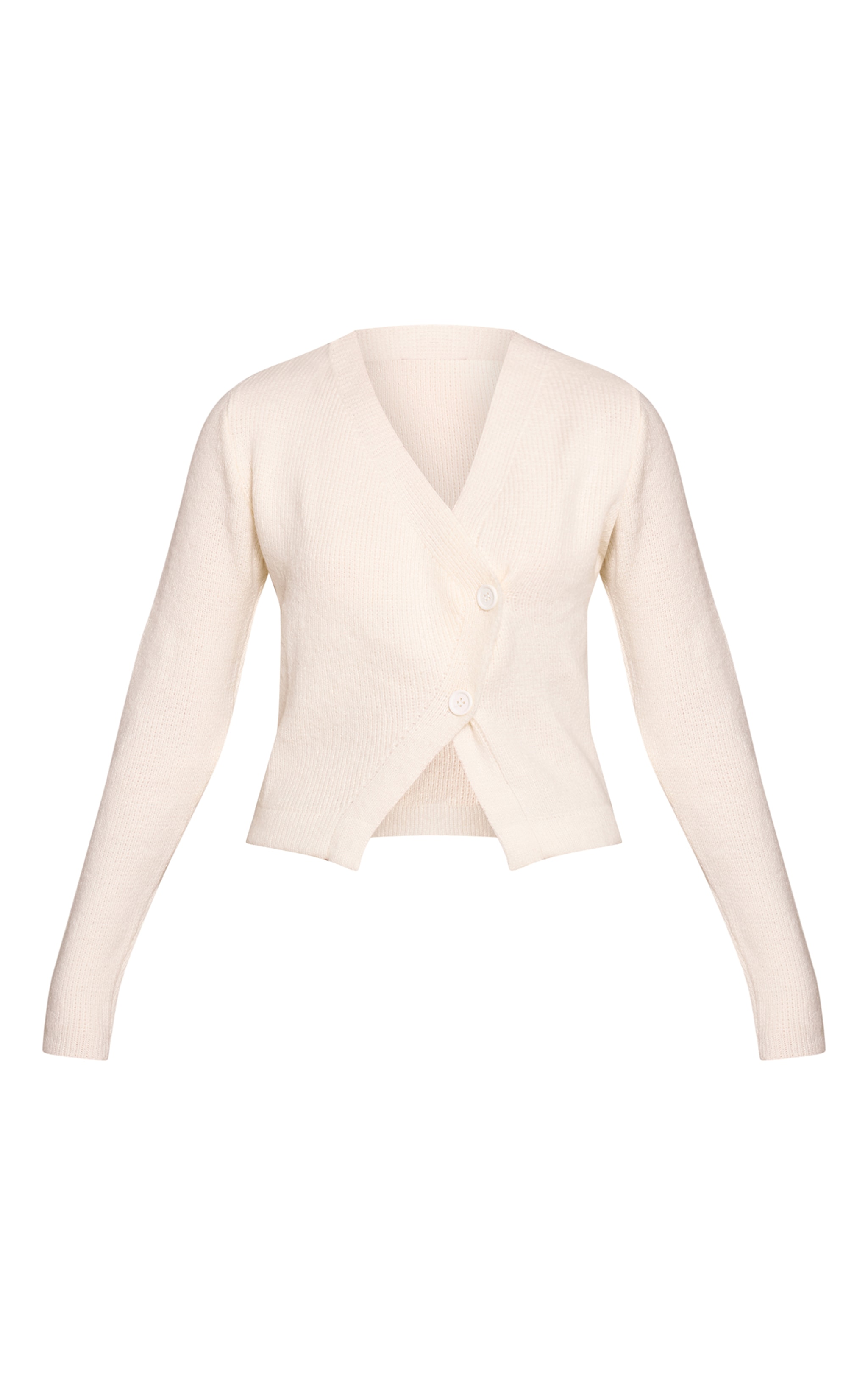 Cardigan en maille tricot crème boutons asymetriques image 5
