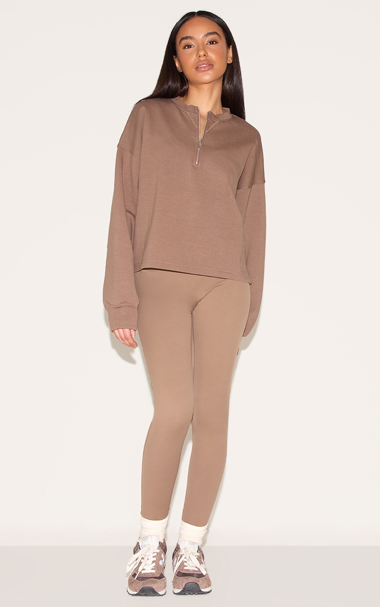 Petite Mushroom Quarter Zip Up Sweatshirt image 3
